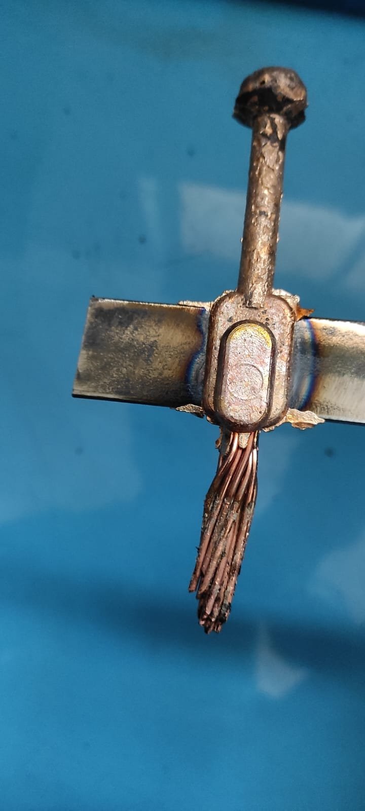 Tape to cable joint 25x6 mm strip to 35 sqmm cable
